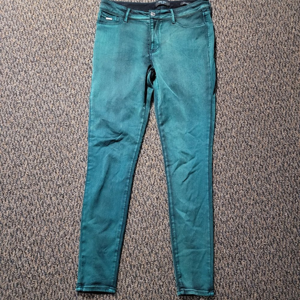 Super Stretch Nine West Jeans Dark Forest Green  Jeggings Size 10